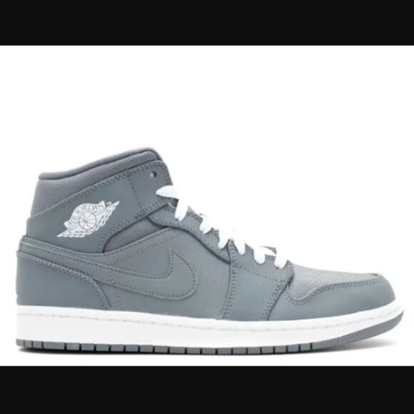 Nike Air Air Jordan 1 Retro Mid Jordans Shade Cool Grey Size 6.5 Y - Picture 2 of 15